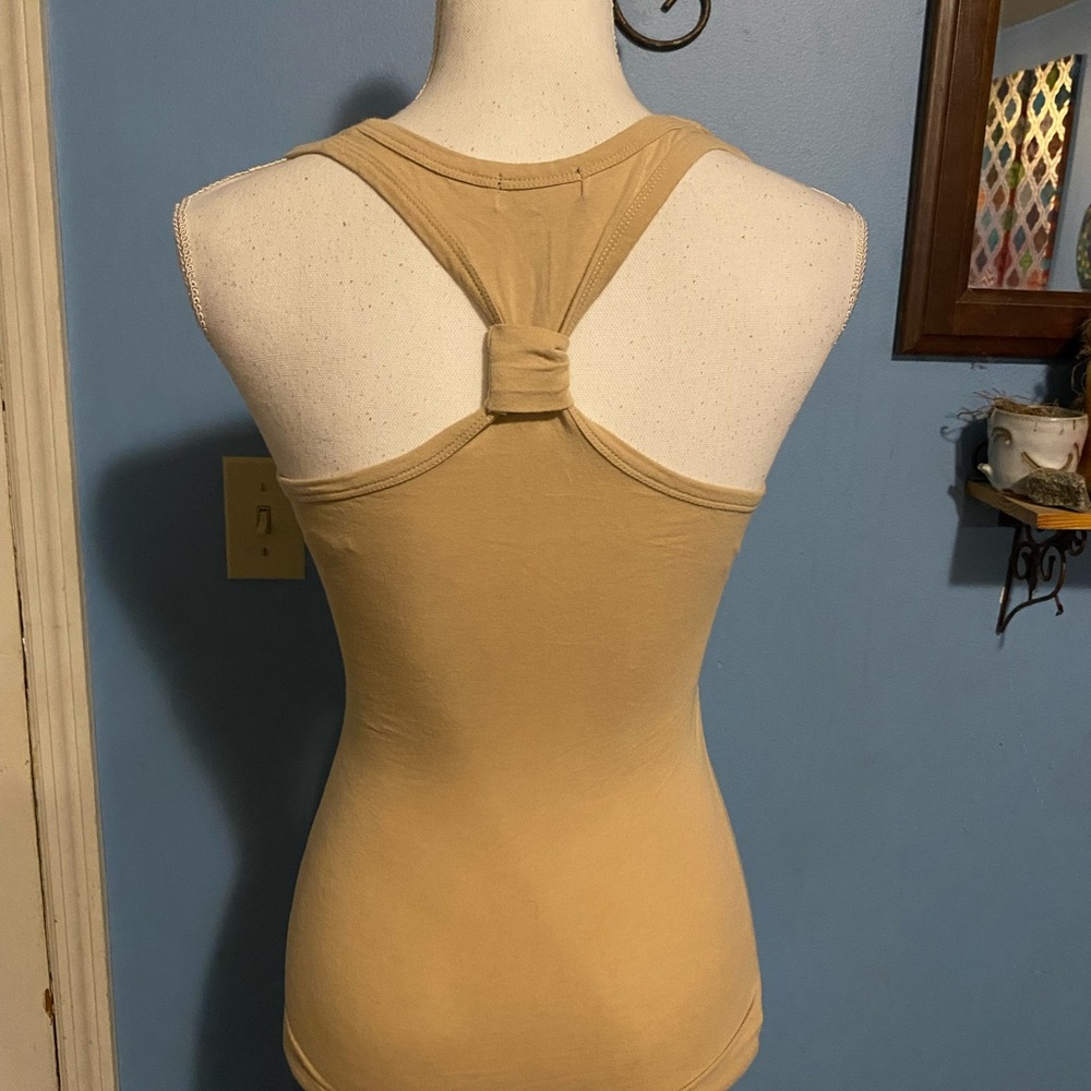 Mandee, Tan, Ruched, Tank Top - Picture 5 of 7